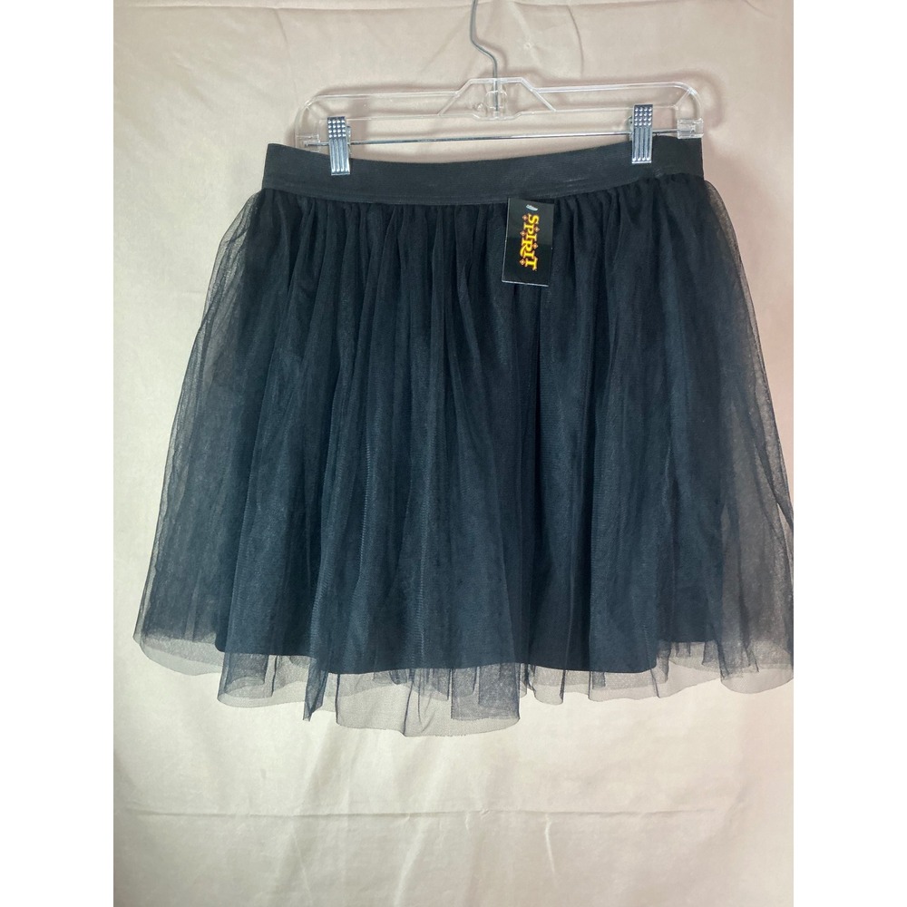 Spirit Halloween Tulle Skirt Women XL Black NEW Layered Mesh Tutu Costume Skirt